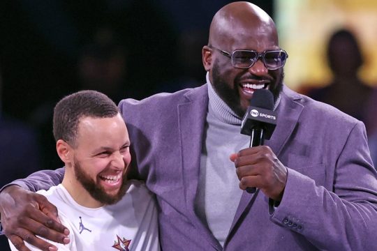 Stephen Curry and Shaquille O'Nea